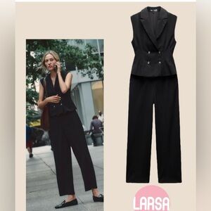 Zara maching wide jumpsuits blogger fav